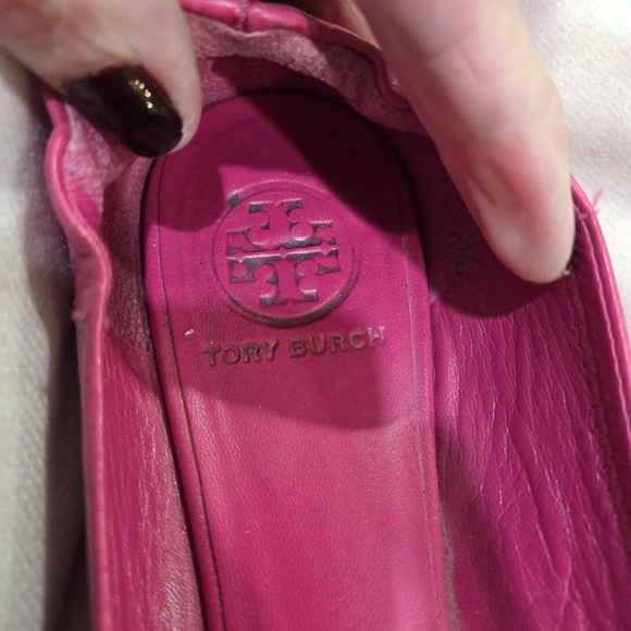 Tory Burch ICONIC Minnie Travel Ballet Flats in 'Love Pink' Leather SIZE 7.5 - Picture 5 of 10